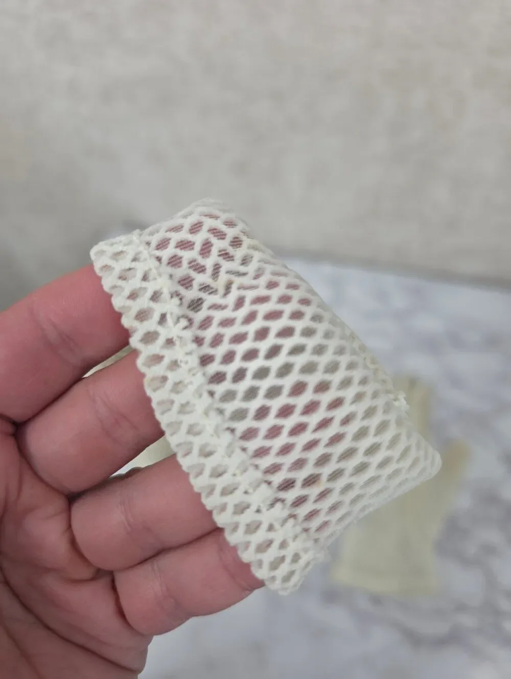 Vintage Japan Off White Mesh Fishnet Gloves